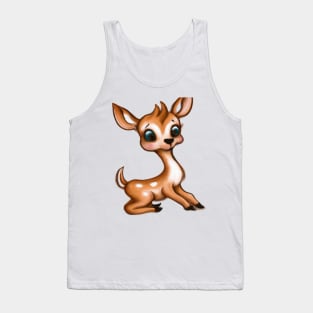 Cute Deer Drawing Tank Top